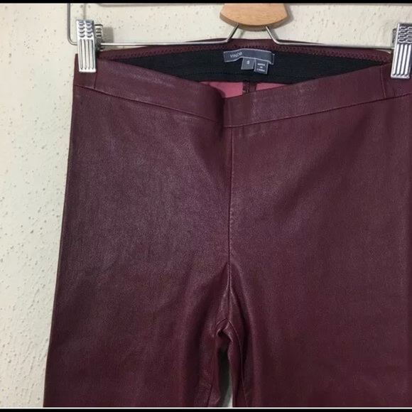 Vince real leather bordeaux leggings - Picture 2 of 5